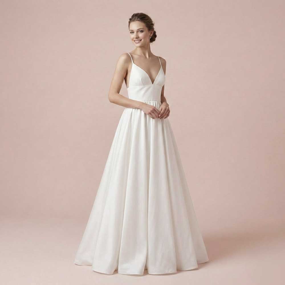 Ready to Wear Simple Boho Beach Minimalist Wedding Dress