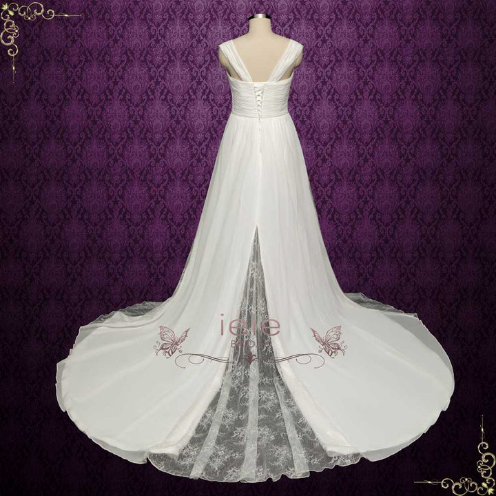 Grecian Empire High Waist Chiffon Wedding Dress | CARISSA