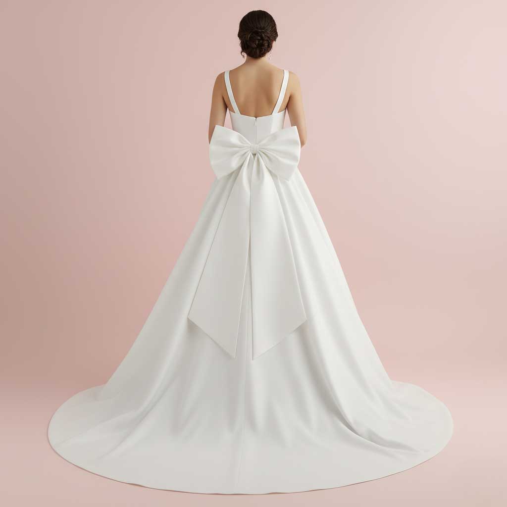 satin bow wedding dress Satin Bow for Wedding and Formal Dress BT2009 Big Bow / Ivory
