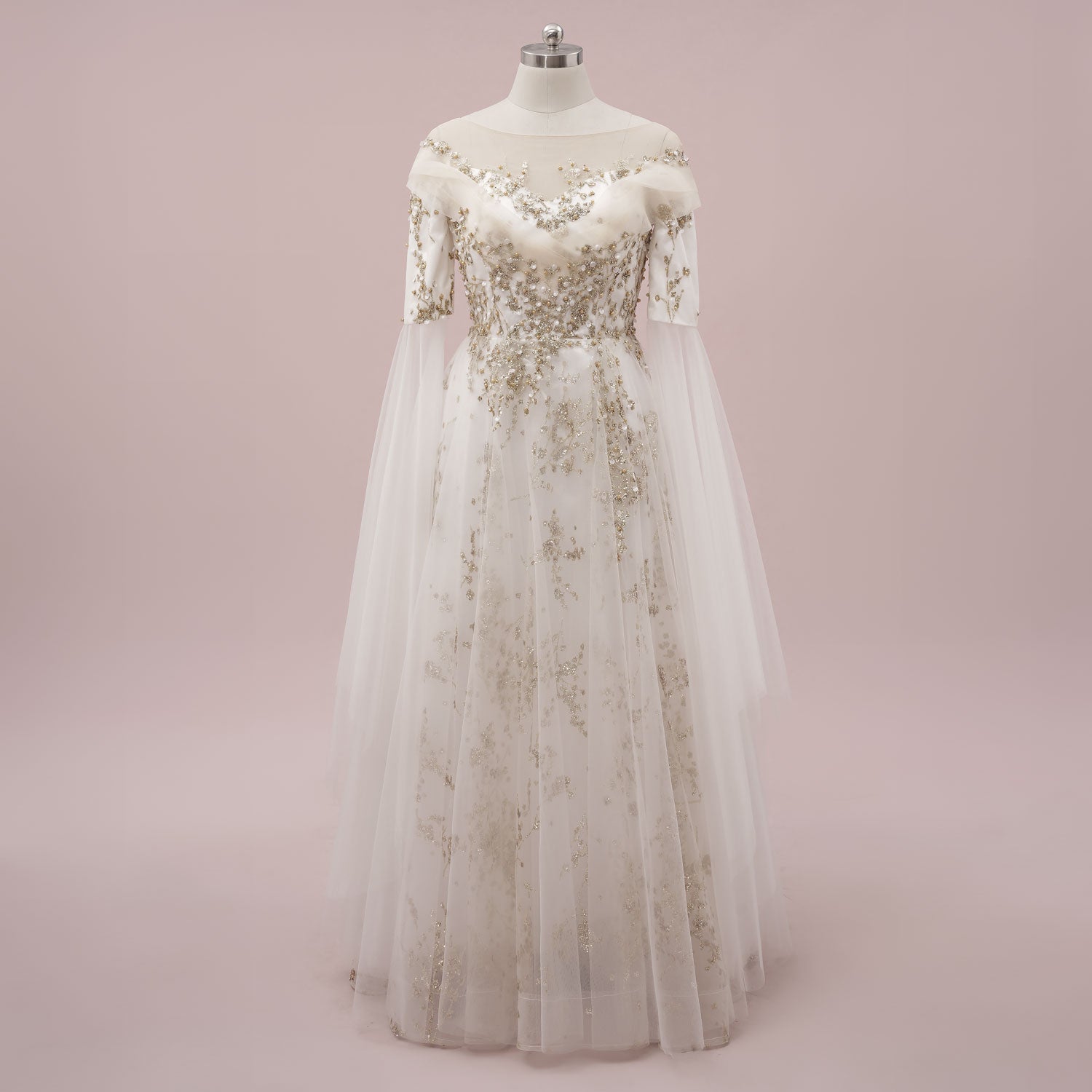 Unique Gold Celestial Medieval Wedding Dress ANNORA – ieie