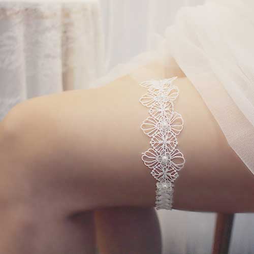 White Lace Wedding Garter for Bride | GT2018
