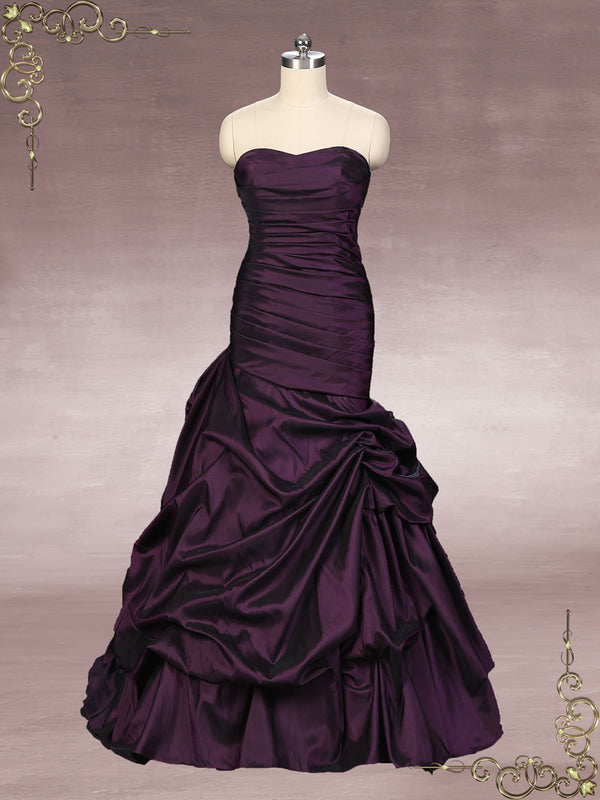 Strapless Purple Fit and Flare Formal Dress | ALEXI
