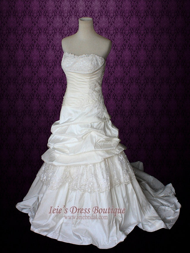 Strapless A-line Wedding Dress with Dropped Waist HEIDI Strapless A-line Wedding Dress with Dropped Waist HEIDI