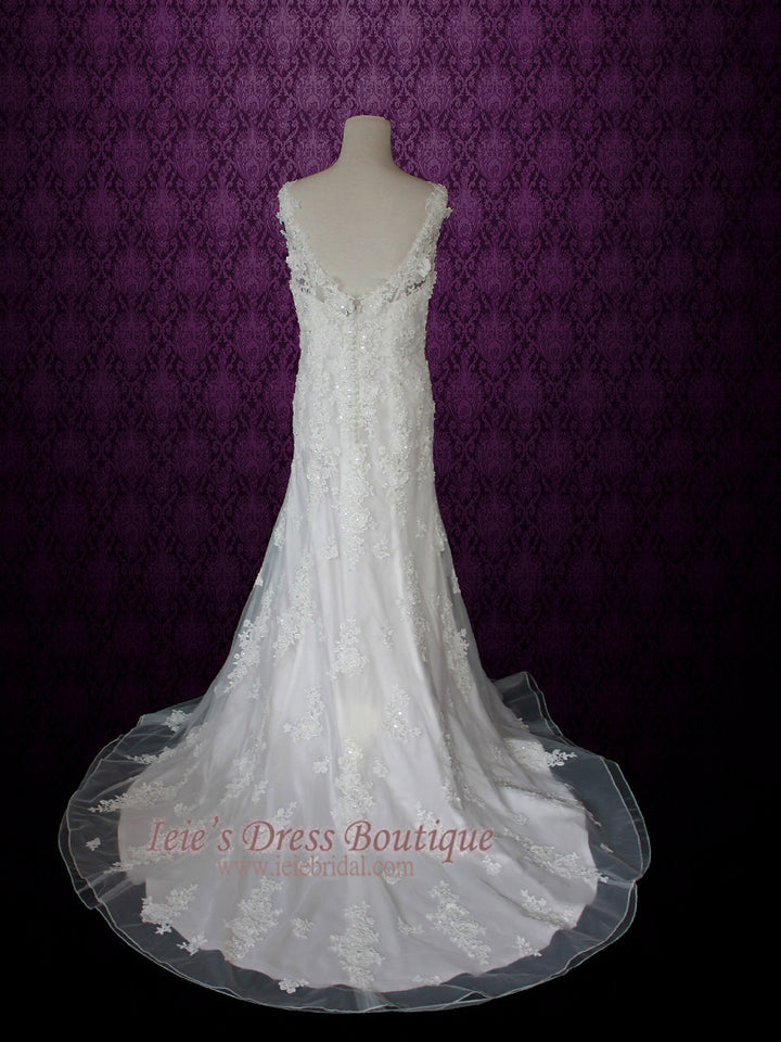 2 Piece Vintage Style Floral Lace Wedding Dress GRISELLE