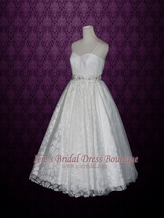 Petite Size 6 Ball Gown Wedding Dress with Thin Straps HANNAH