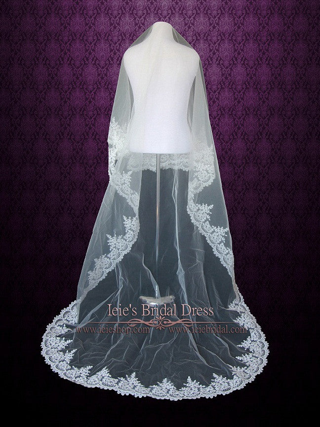 Cathedral Length Lace Mantilla Wedding Bridal Veil VG1019