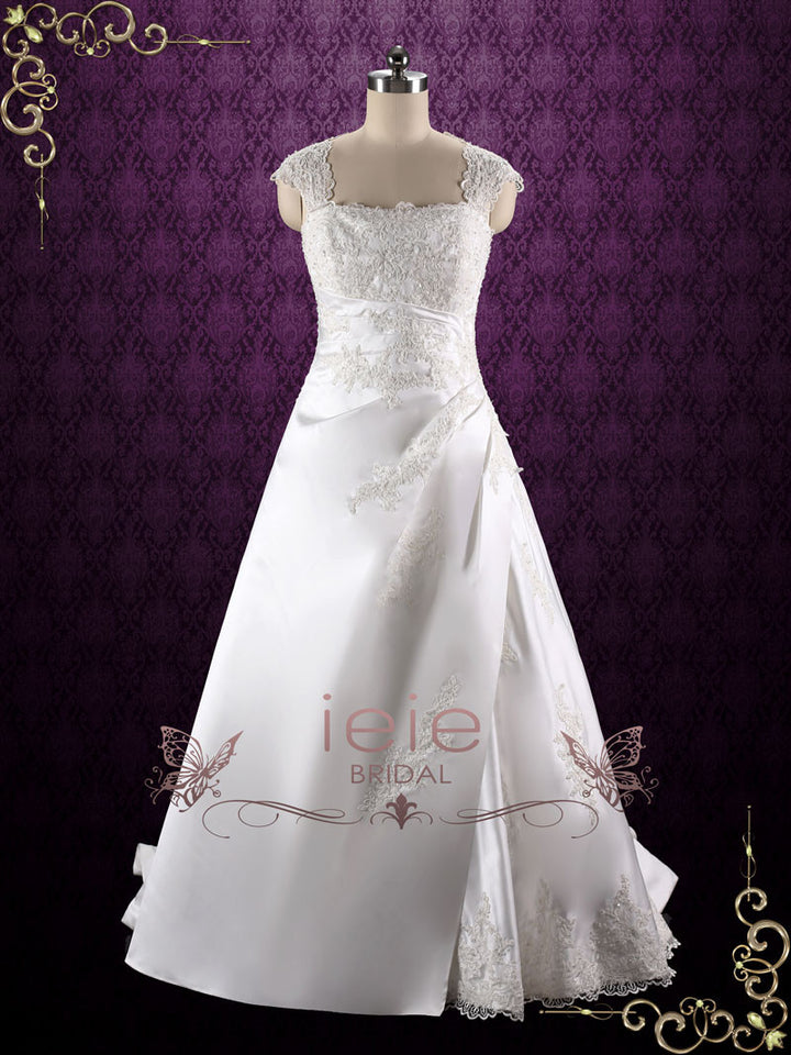 A-line Lace Wedding Dress with Keyhole Corset Back SUE