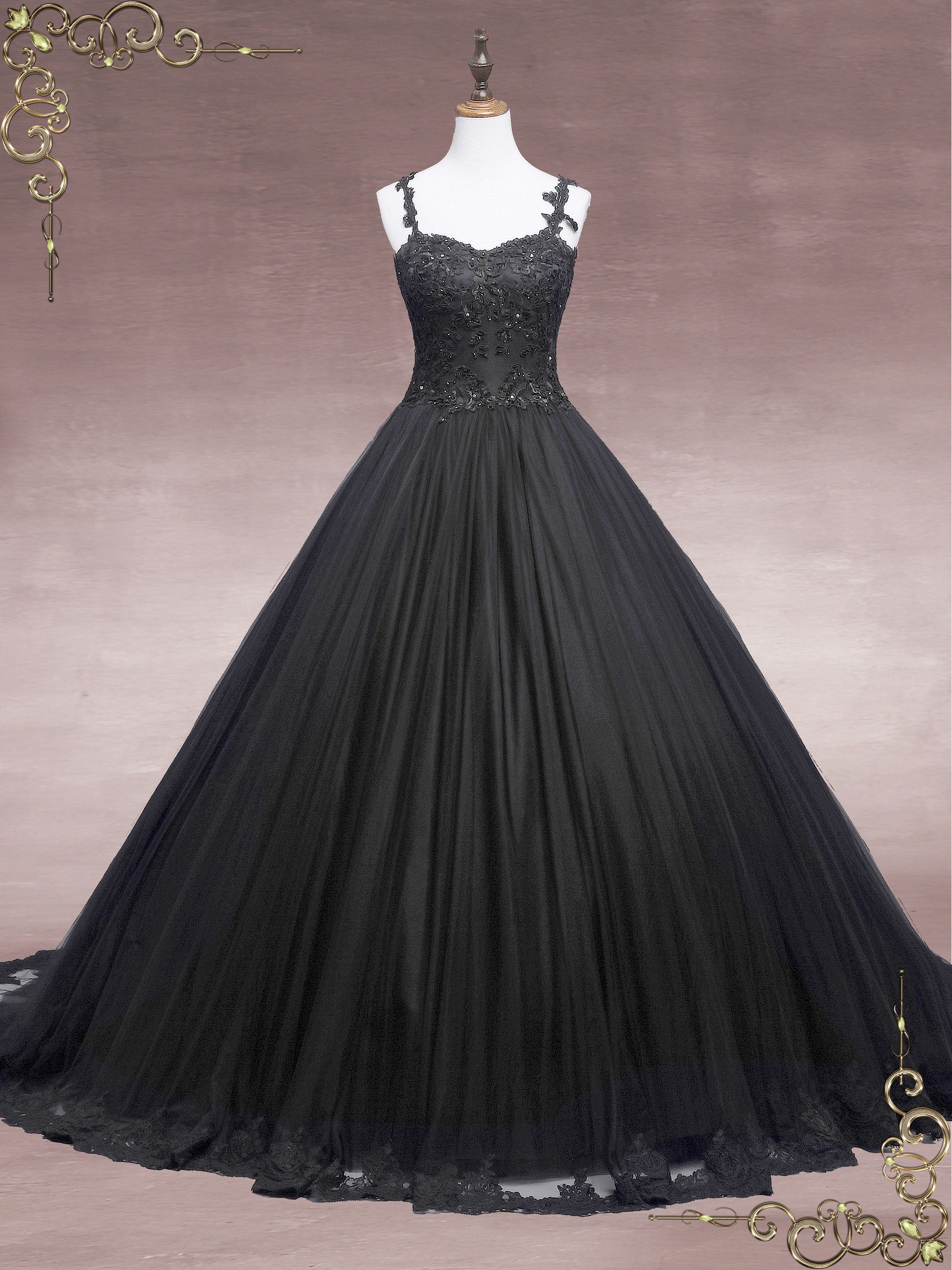 Black Lace Ball Gown Wedding Dress FAITH – ieie