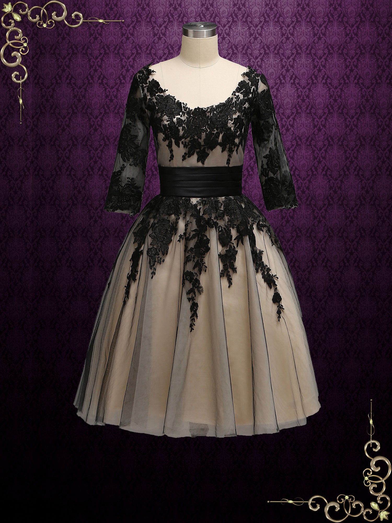 Short Black Lace Wedding Formal Dress PAMELA – ieie