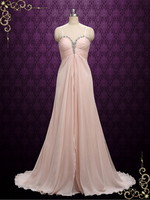 Blush Pink Chiffon Maid of Honor Bridesmaid Dress | A9 Blush Pink Chiffon Maid of Honor Bridesmaid Dress | A9