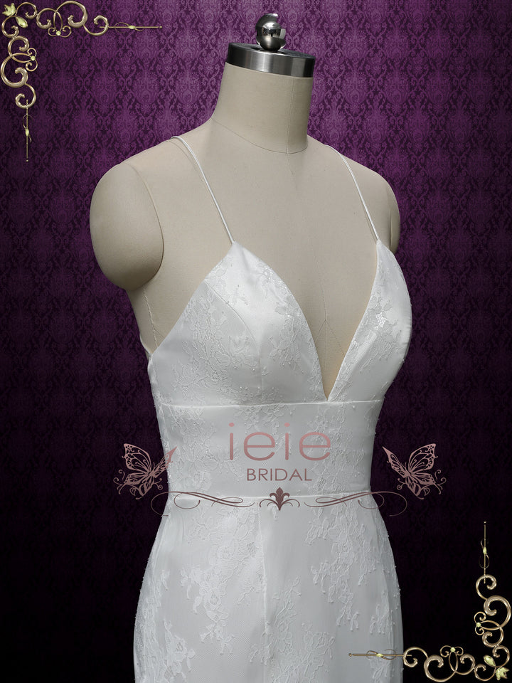 Bohemian Style Lace Wedding Dress with Open Back ARI