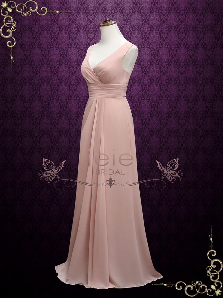 Pink Boho Style Bridesmaid Formal Dress | A7