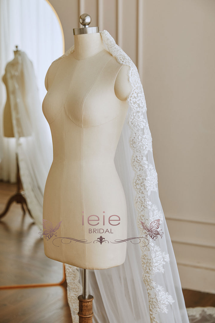 Cathedral Length Lace Wedding Veil VG3040