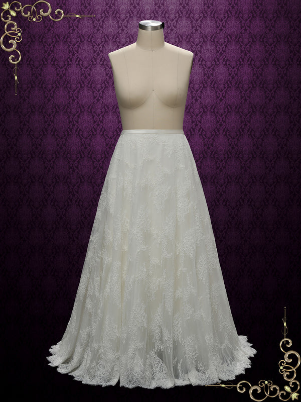 Long Floor length Lace Wedding Skirt JEZABEL