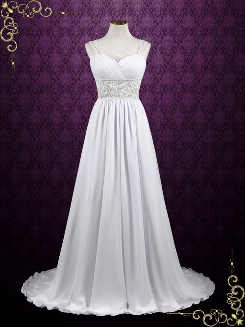 Grecian Empire Sheath Cap Sleeves Chiffon Wedding Dress ELLEN Made to Measure / Other Grecian Empire Sheath Cap Sleeves Chiffon Wedding Dress ELLEN Made to Measure / Other