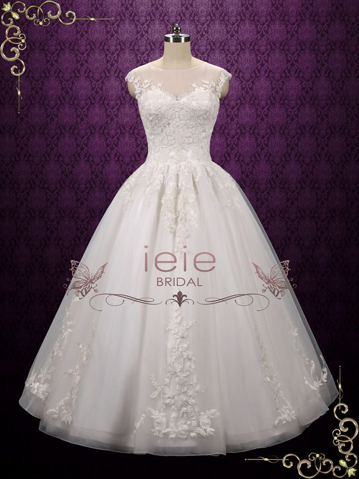 Lace Ball Gown Wedding Dress with Illusion Neckline ARCHIE