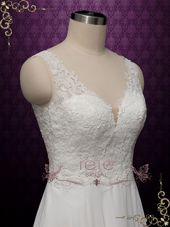 Elegant Lace Chiffon Wedding Dress EDITH