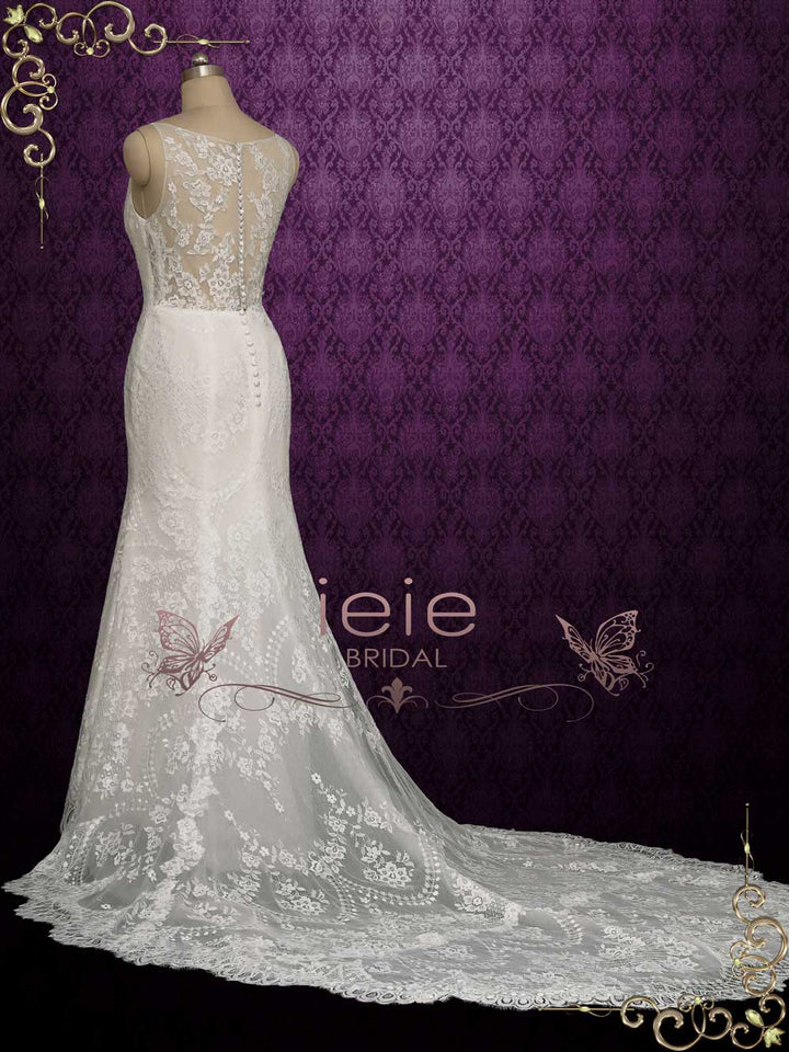 Lace Mermaid Wedding Dress with Lace Back CORDELIA