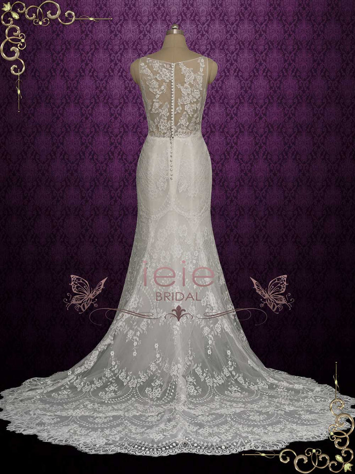 Lace Mermaid Wedding Dress with Lace Back CORDELIA