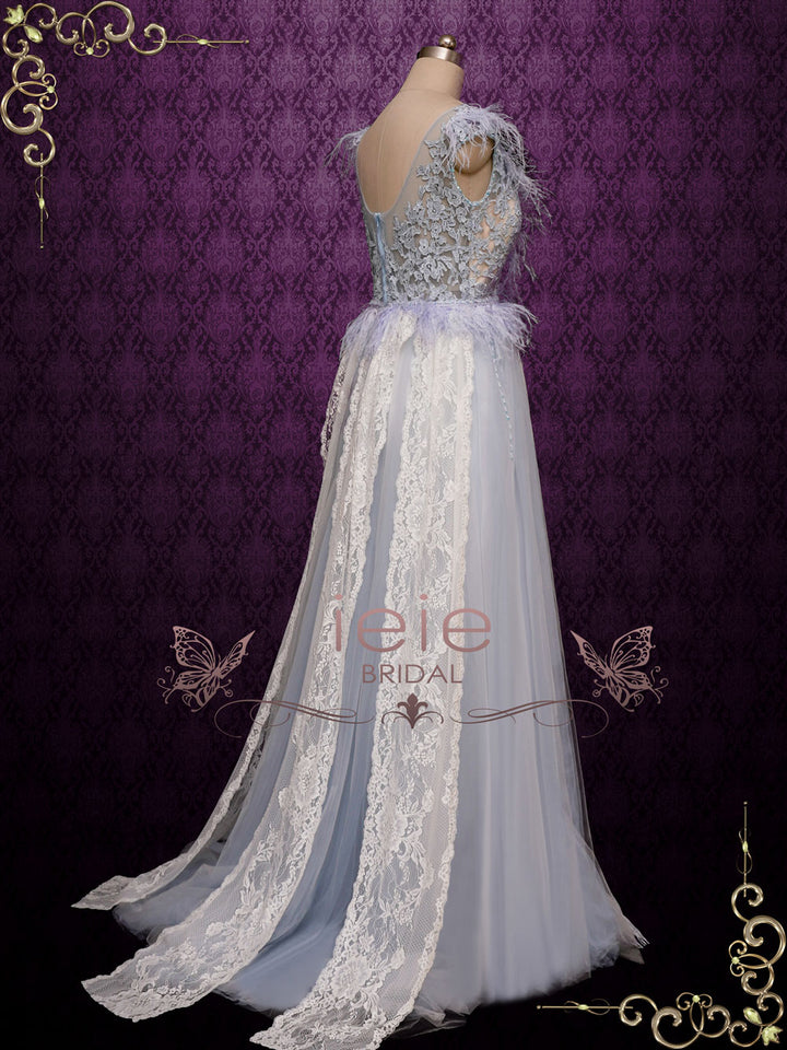 Unique Gala Style Blue Wedding Dress AUDRA