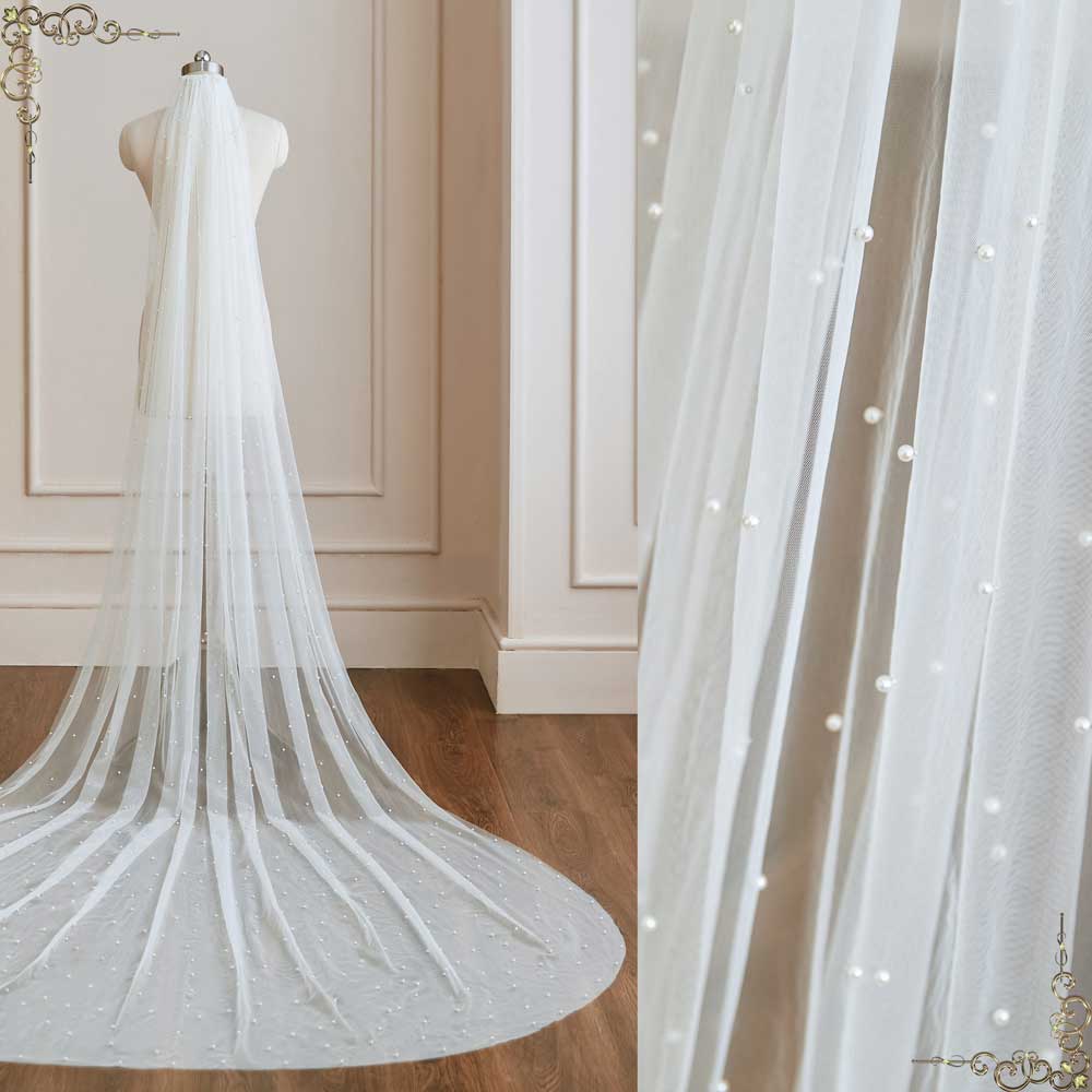 Etereauty Cathedral Wedding Veils Long Bridal Veil with Comb Wedding Accessories Bride Wedding Veil(Pure White,without Veil), Size: 157.48 x 118.11 x