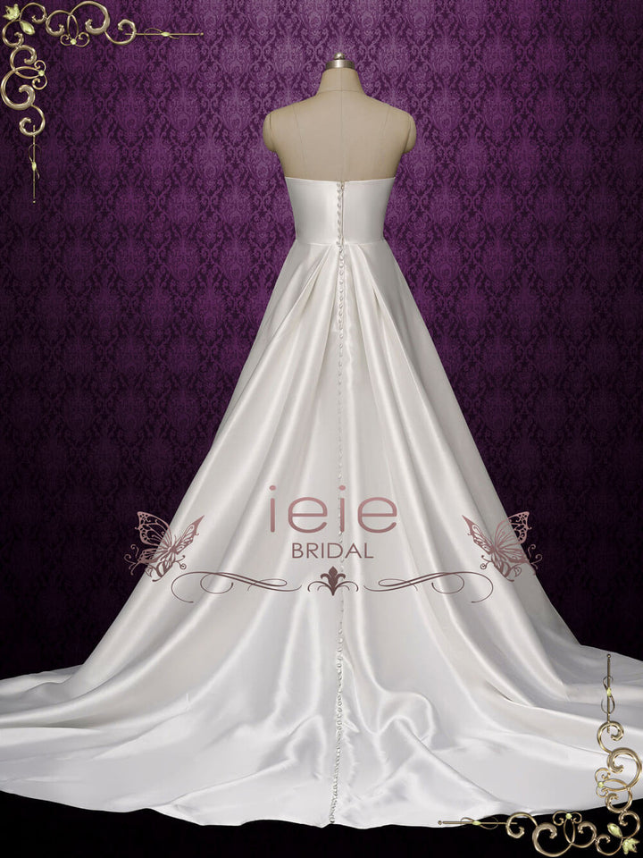 Elegant Minimalist Wedding Dress with Side Slit | REMI