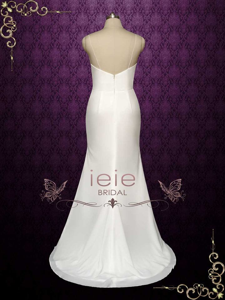 Minimalist Crepe Chiffon Wedding Dress with Slit | TANA