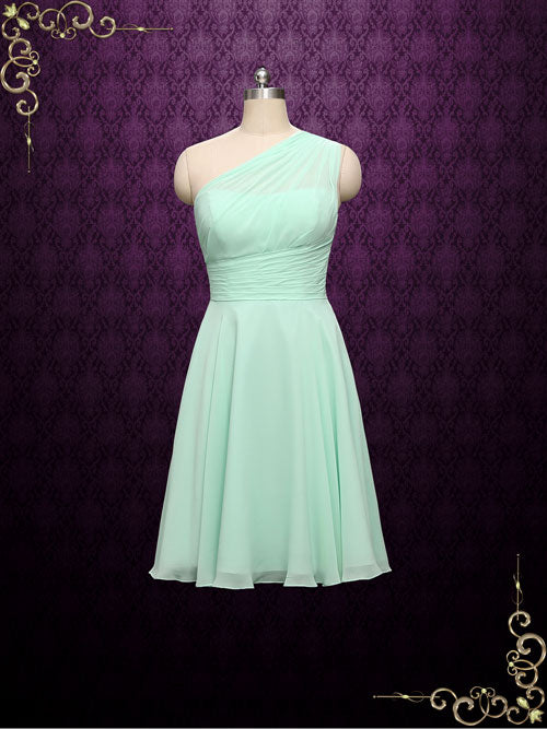 one shoulder bridesmaid dresses short One Shoulder Short A-Line Bridesmaid Dresses