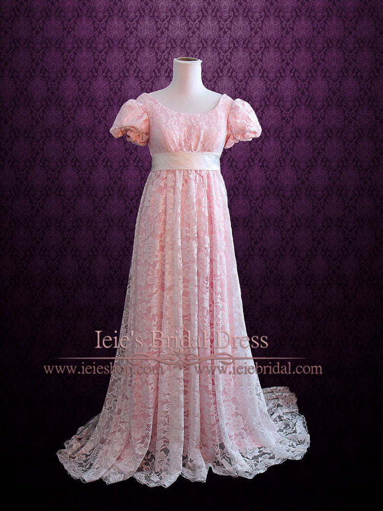 Pink Regency Empire Waist Formal Prom Dress HARRIET Pink Regency Empire Waist Formal Prom Dress HARRIET