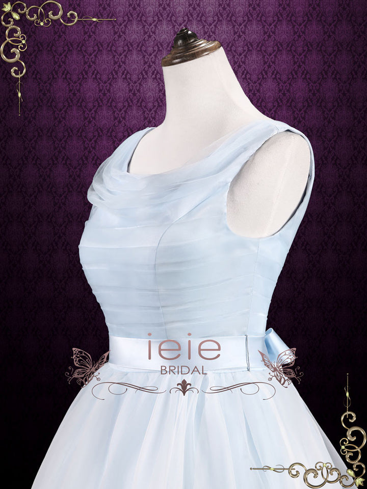 Ice Blue Short Tea Length Wedding Dress Formal Dress TERRY