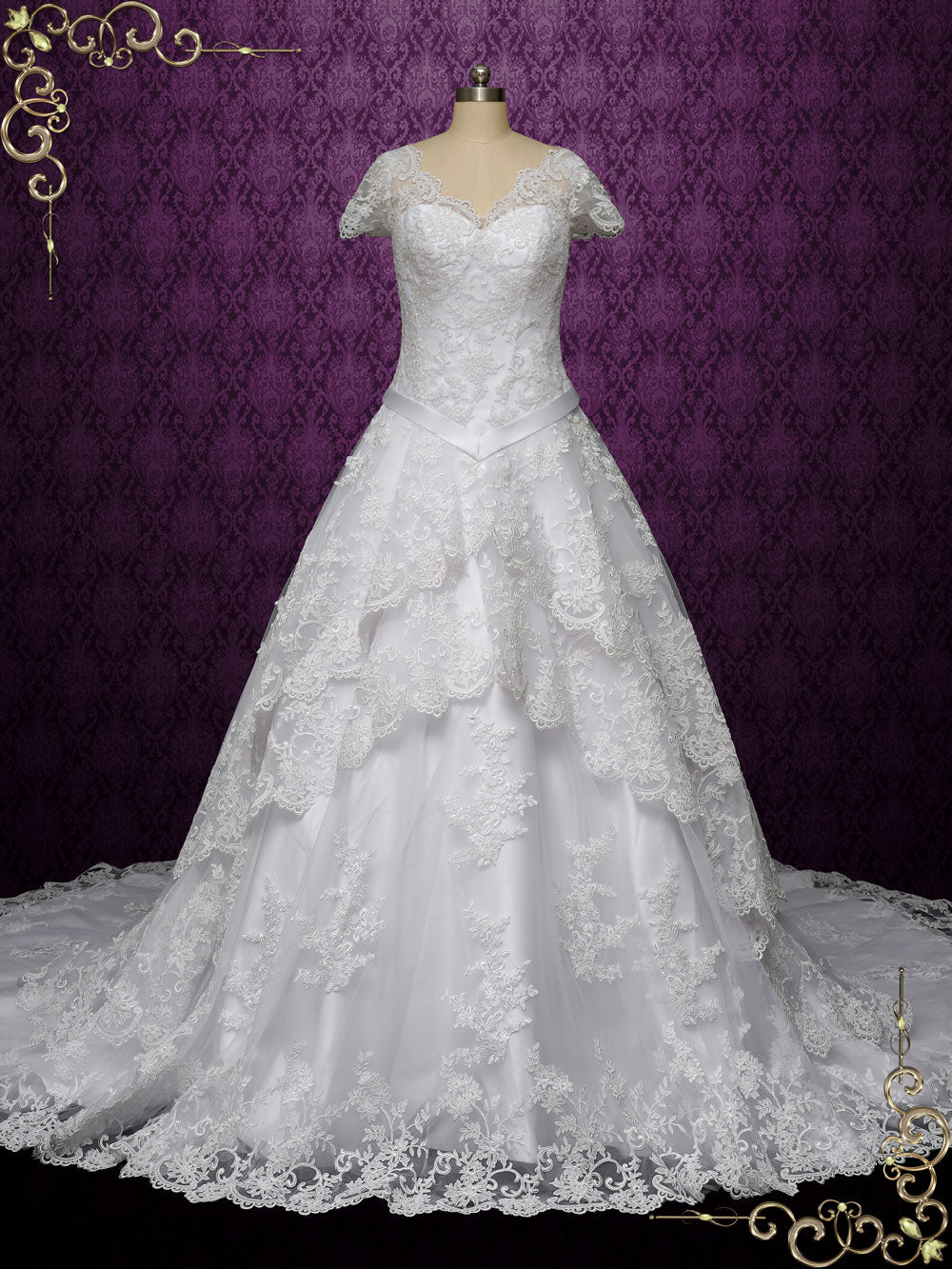 White Fairytale Princess Ball Gown Wedding Dress KARINA Size 22W / White White Fairytale Princess Ball Gown Wedding Dress KARINA Size 22W / White