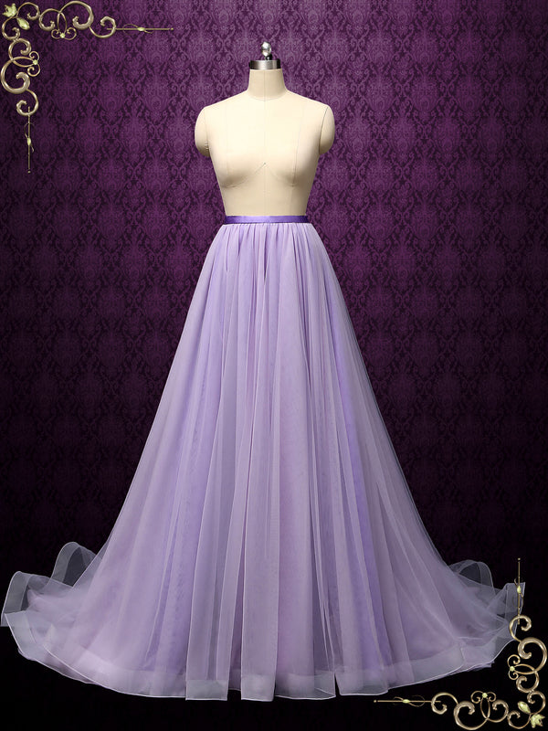 Purple Tulle Skirt with Horsehair Hem ZARIA