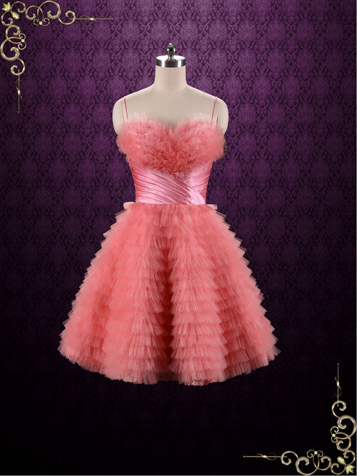 Retro 50s Short Evening Formal Prom Evening Dress | Kerri Size 24W / Coral / Lace Up Retro 50s Short Evening Formal Prom Evening Dress | Kerri Size 24W / Coral / Lace Up