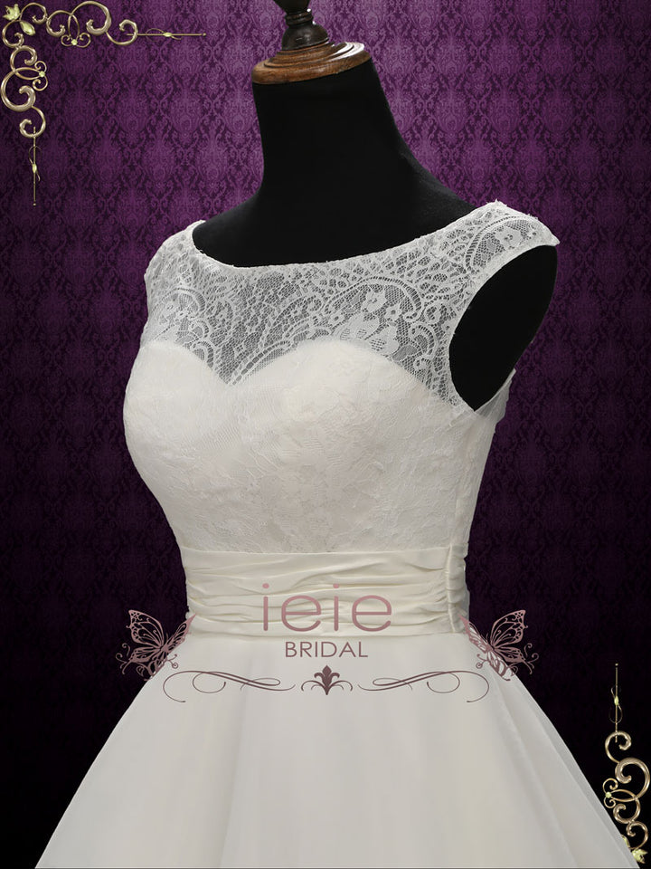 Short Retro Tea Length Lace Wedding Dress | Bree