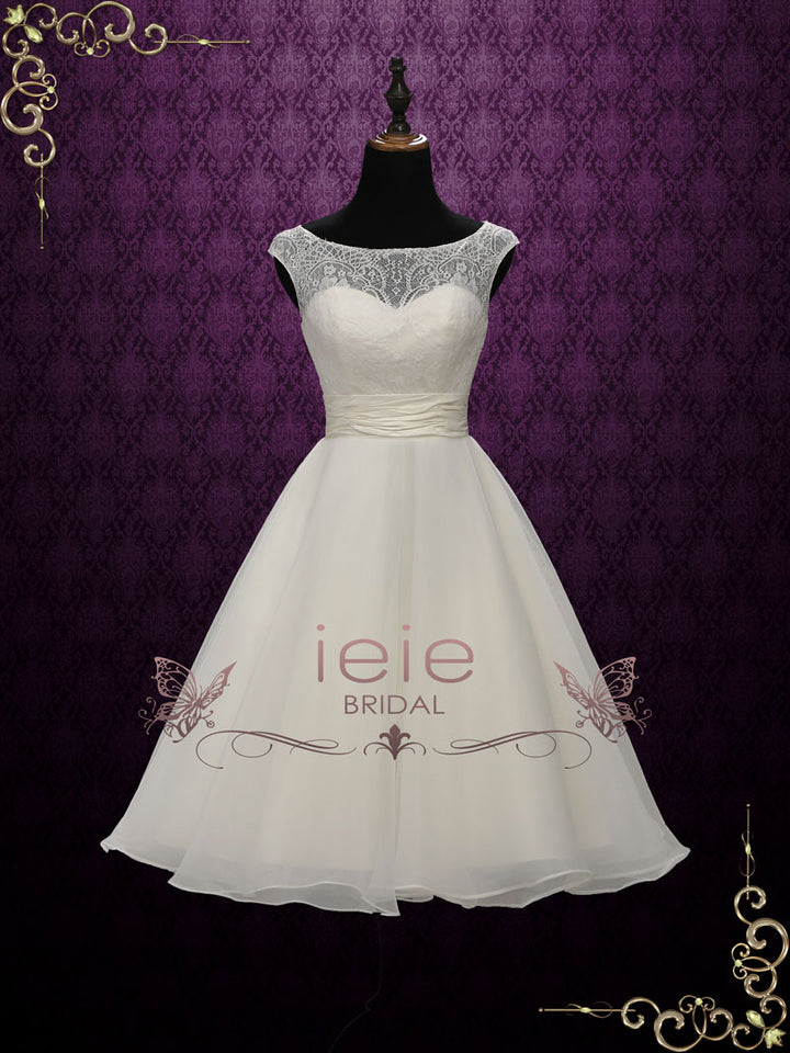 Ready to Wear Short Retro Tea Length Lace Wedding Dress BREE