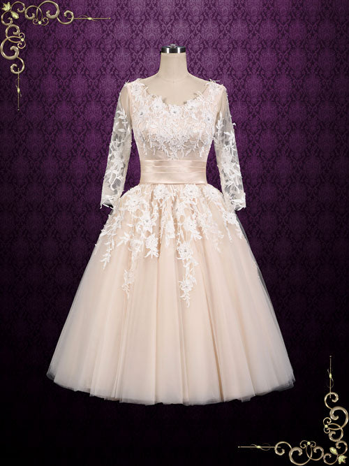 Retro 50s Vintage Style Wedding Dress with Sleeves
