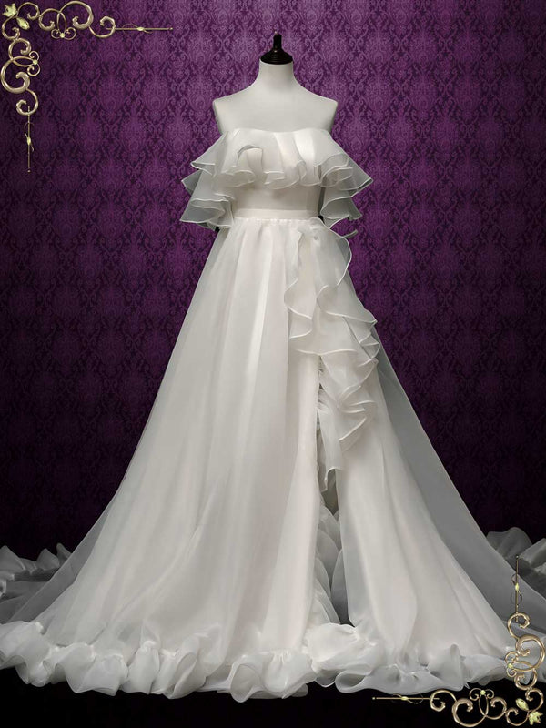 Off the Shoulder Organza Ruffles Wedding Dress VIVIENNE