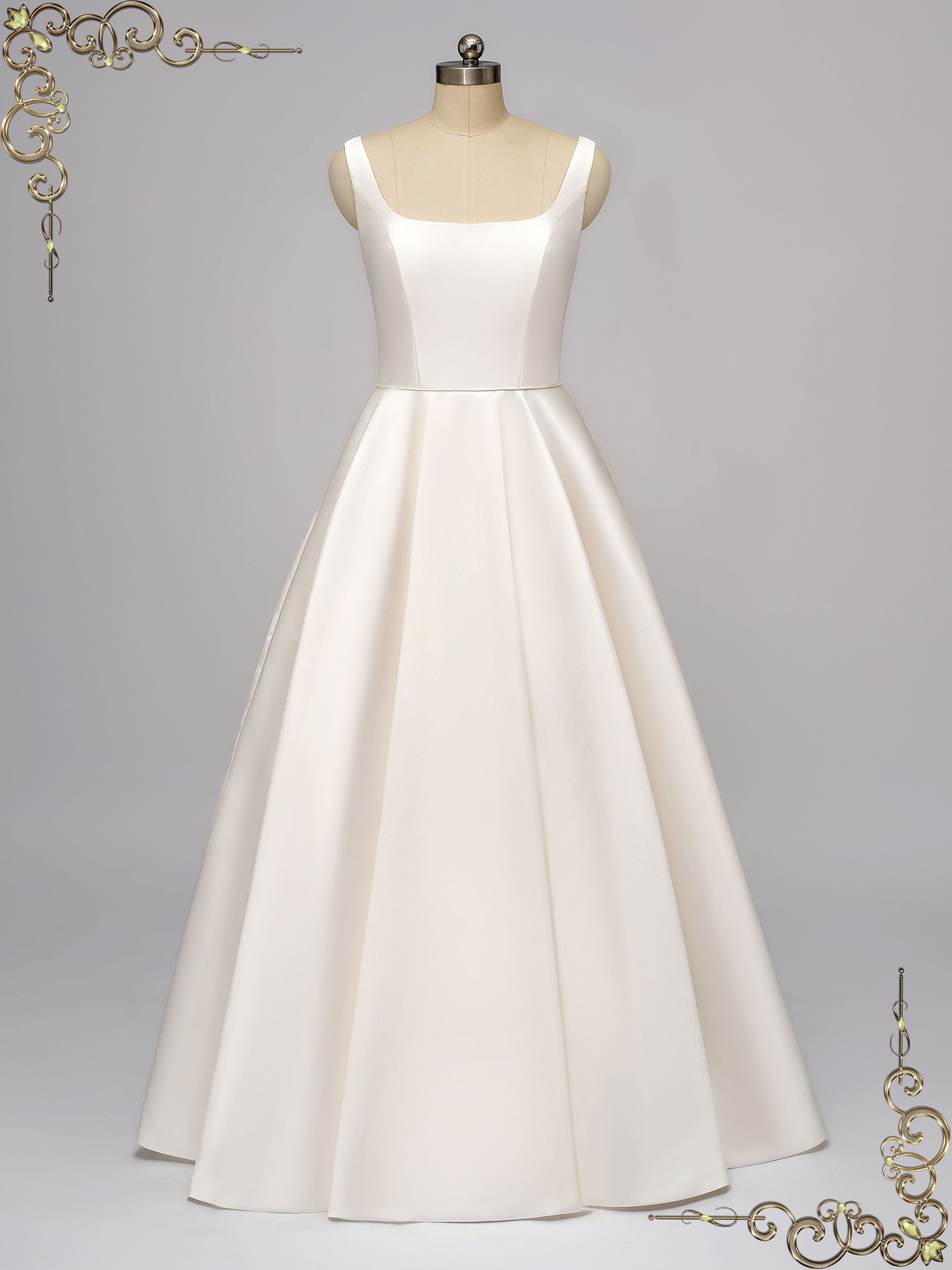 Minimalist Simple Satin Wedding Dress MILLIE – ieie