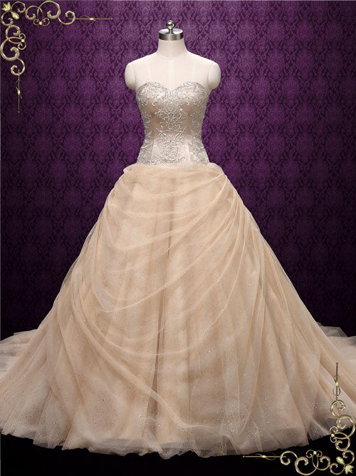 Strapless Beauty and the Beast Wedding Dress | Belle