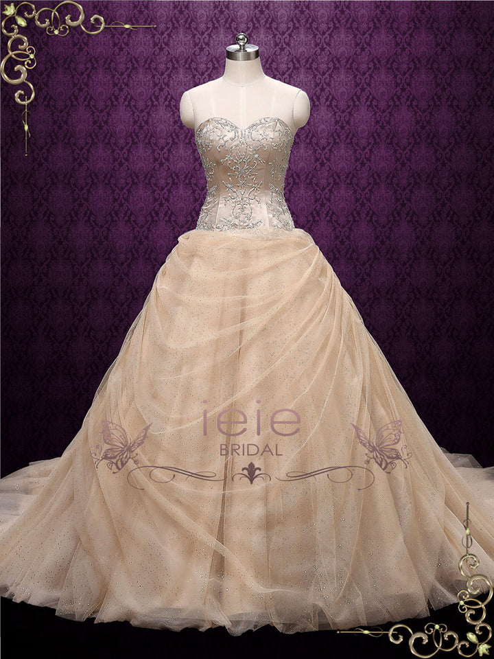 Strapless Beauty and the Beast Wedding Dress | Belle