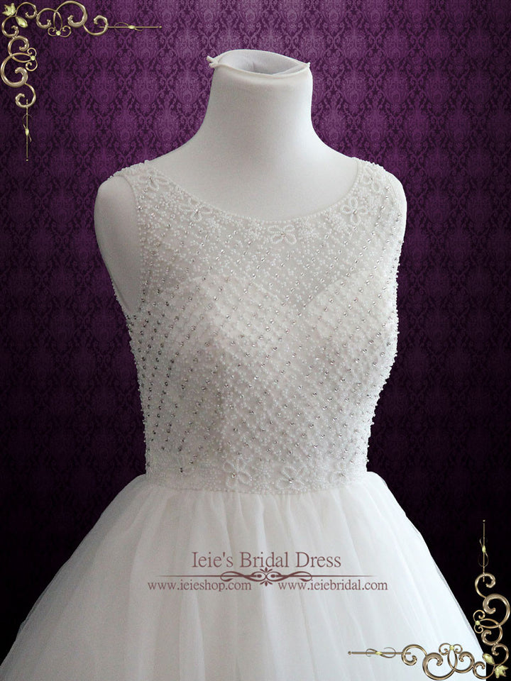 Princess Ball Gown Wedding Dress with Jeweled Bodice and Keyhole | Altha