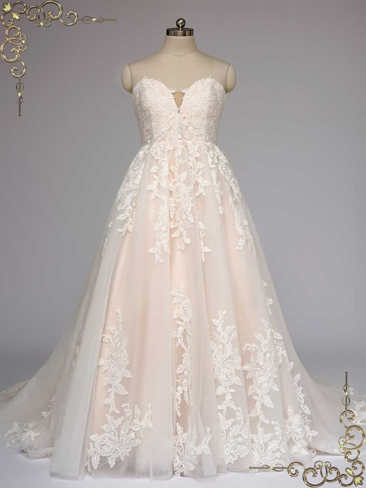 Strapless Champagne Lace Wedding Dress ORION