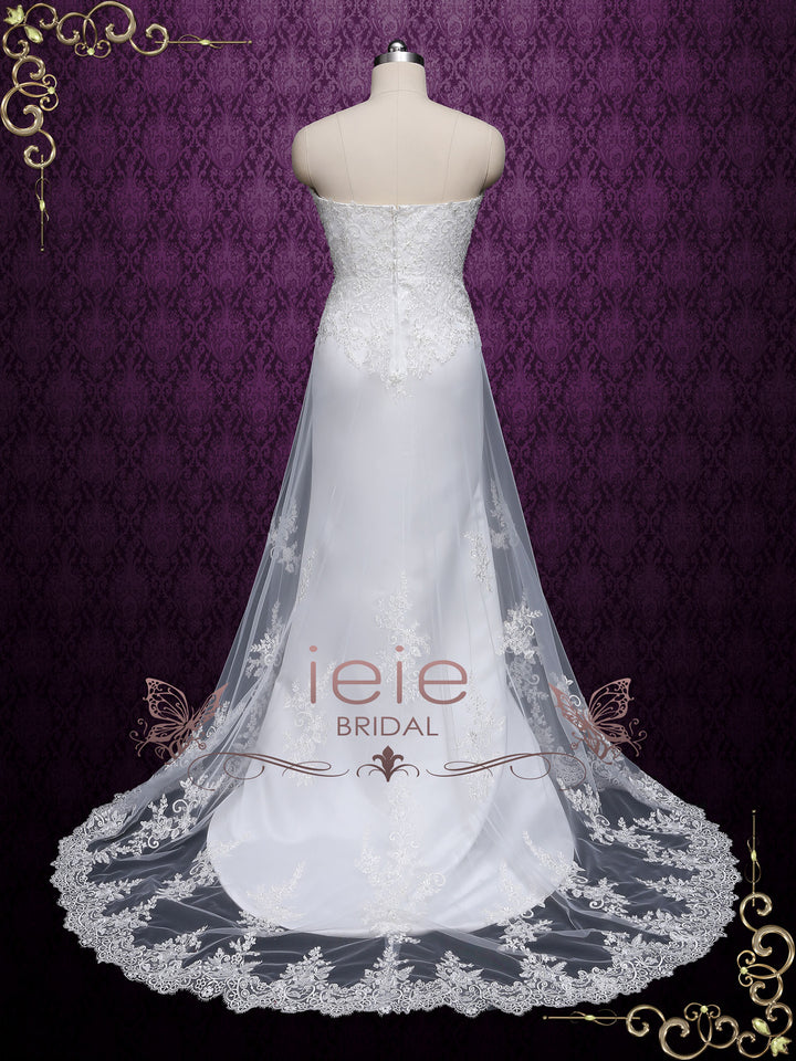 Strapless Slim A-line Lace Wedding Dress LYN