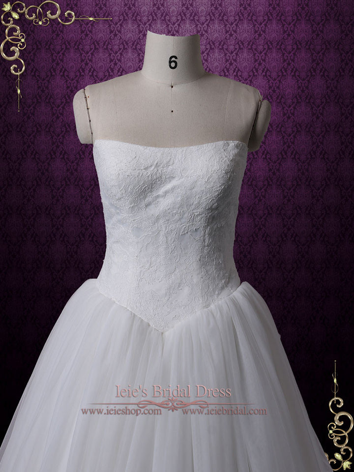 Timeless Strapless Princess Tulle Ball Gown Wedding Dress | Celine