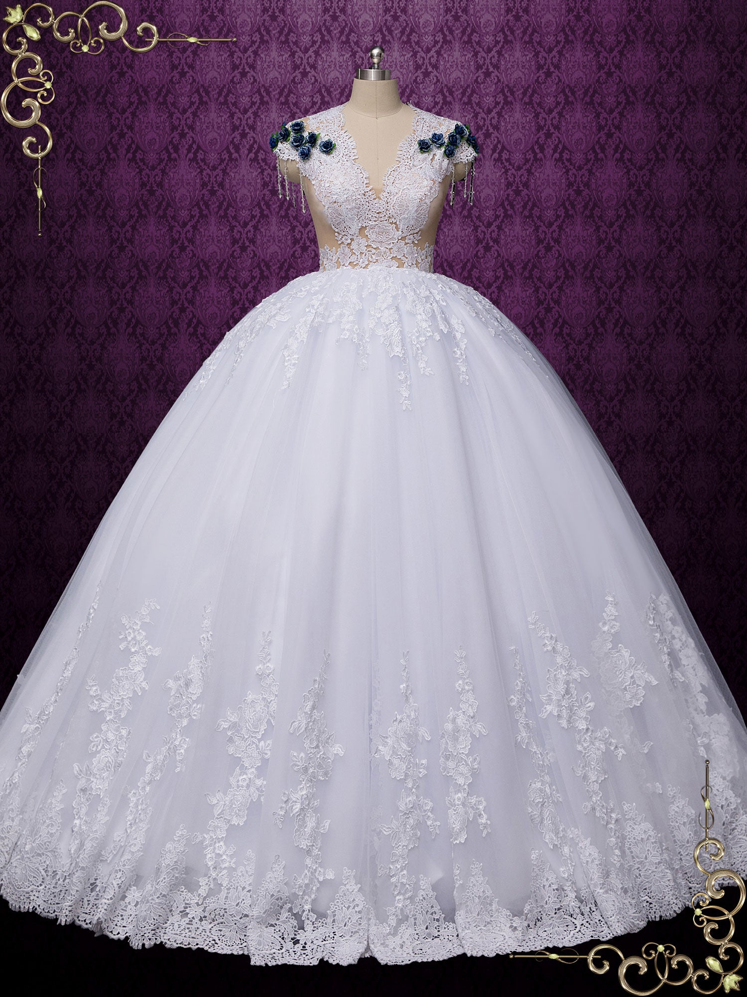Unique Lace Ball Gown Wedding Dress LEEA – ieie