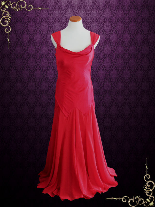 1920s Vintage Inspired Red Long Wedding Dress JORDAN 1920s Vintage Inspired Red Long Wedding Dress JORDAN