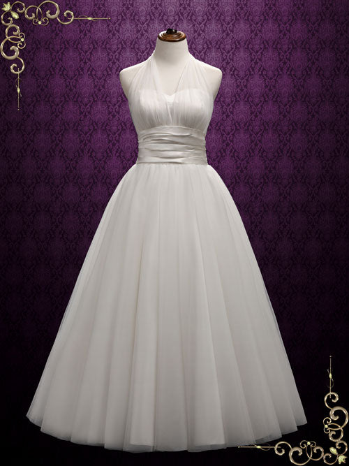 Vintage Halter Marilyn Style Wedding Dress | Marilyn Floor Length / Size 10 / White Vintage Halter Marilyn Style Wedding Dress | Marilyn Floor Length / Size 10 / White
