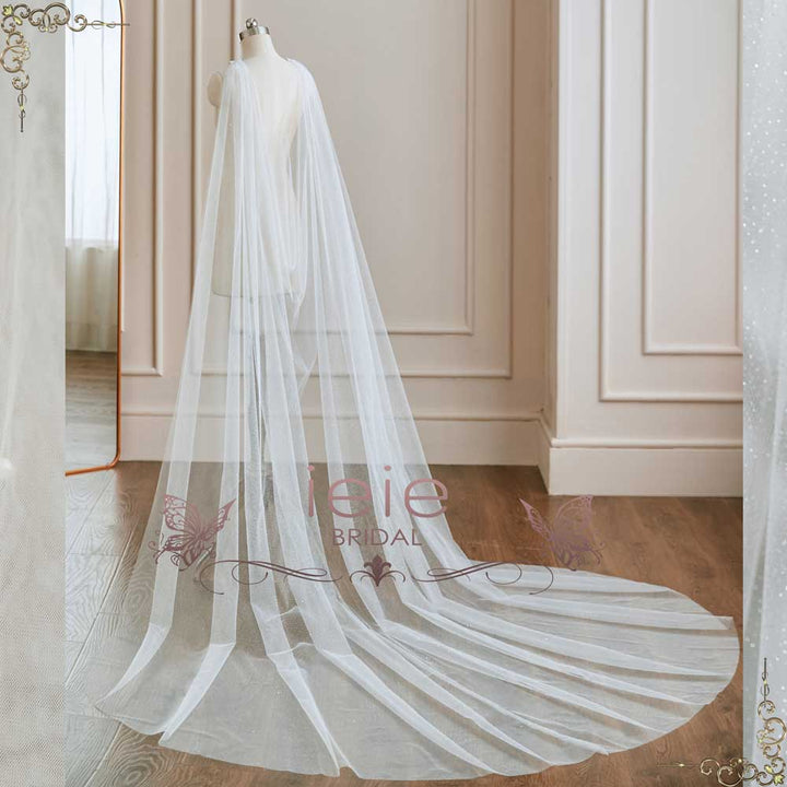 Sparkly Glitter Tulle Cape for Weddings | SG1015