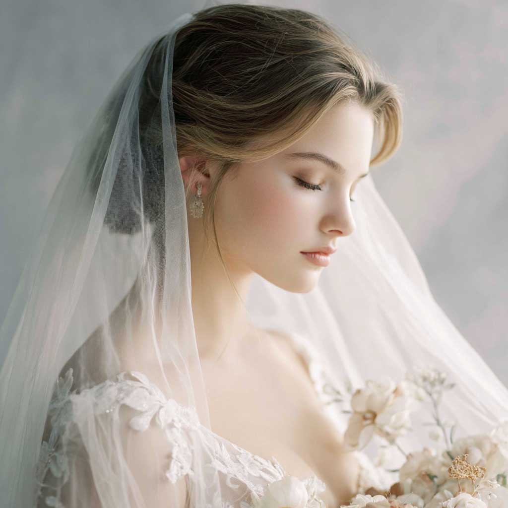 Soft Tulle Plain Single Tier Wedding Veil, Long Veil, Chapel Veil, Cathedral Veil