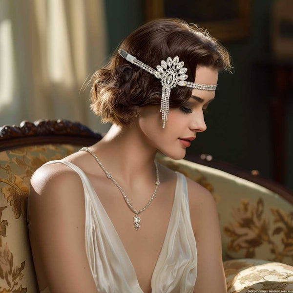 1920s Great Gatsby Hollywood Glam Crystal Head Band Hair Accessory AC1019